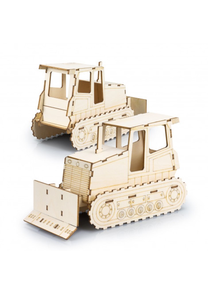 BRANDCRAFT Bulldozer Wooden Model