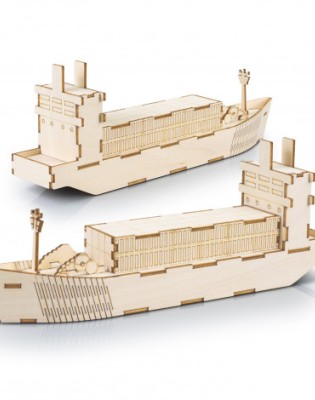 BRANDCRAFT Cargo Ship Wooden Model