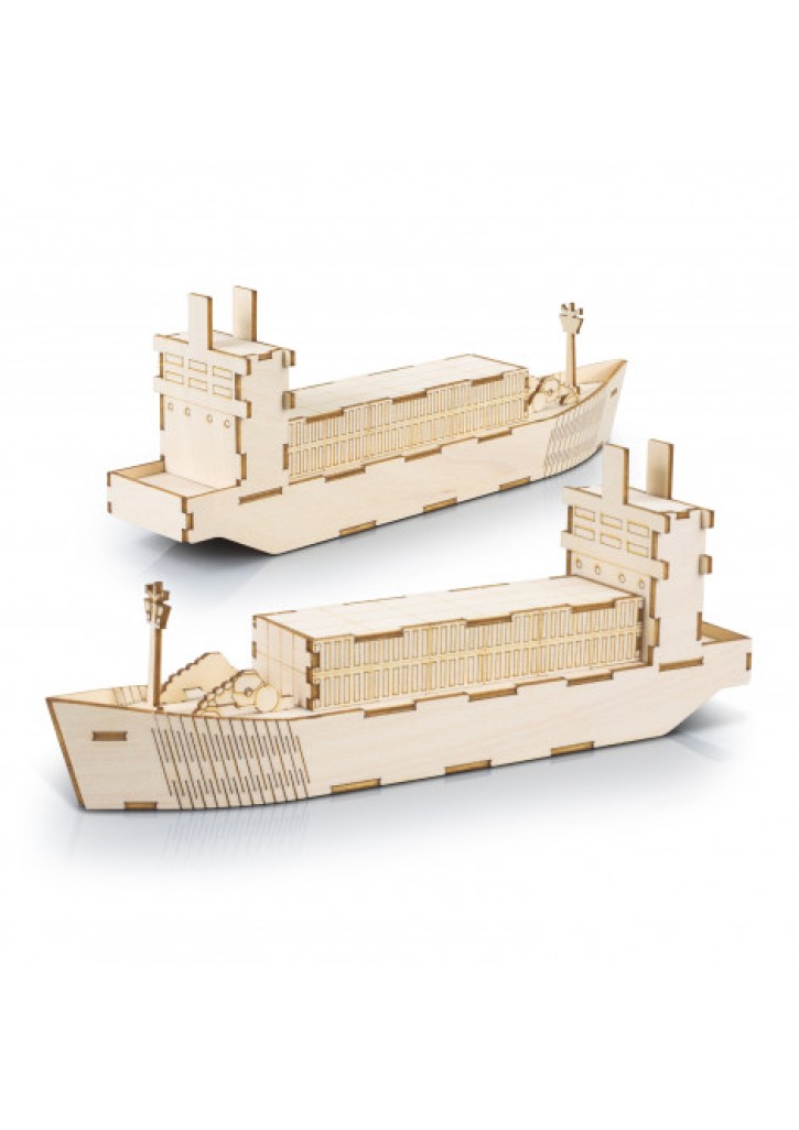 BRANDCRAFT Cargo Ship Wooden Model