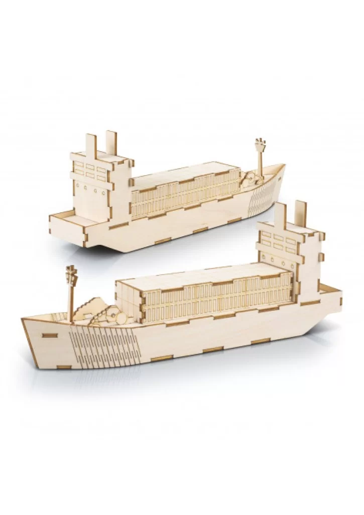 BRANDCRAFT Cargo Ship Wooden Model