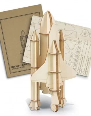 BRANDCRAFT Rocket Ship Wooden Model