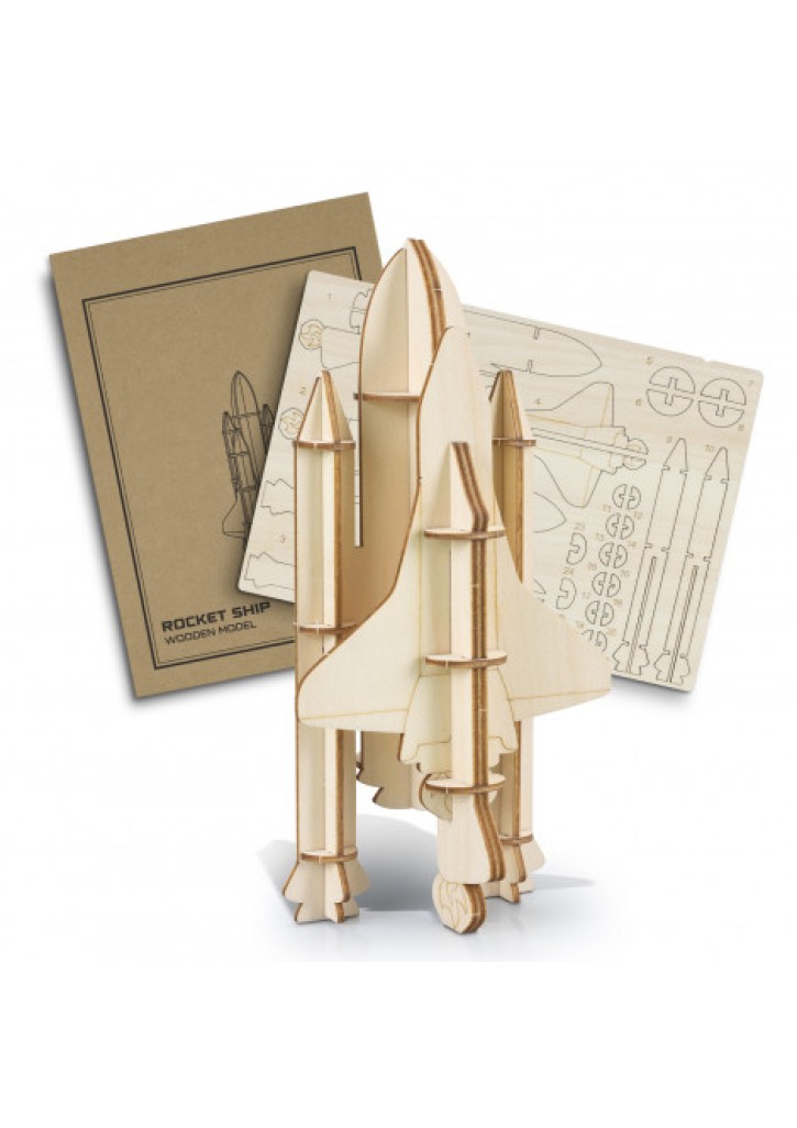 BRANDCRAFT Rocket Ship Wooden Model
