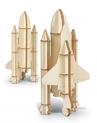 BRANDCRAFT Rocket Ship Wooden Model