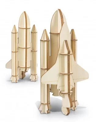 BRANDCRAFT Rocket Ship Wooden Model