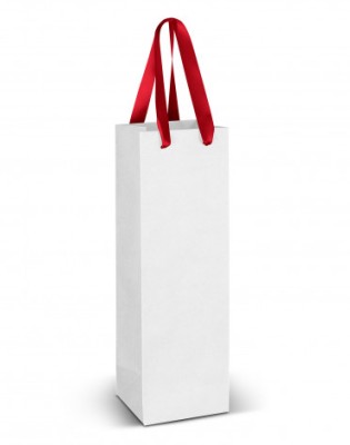 Wine Ribbon Handle Paper Bag - Full Colour