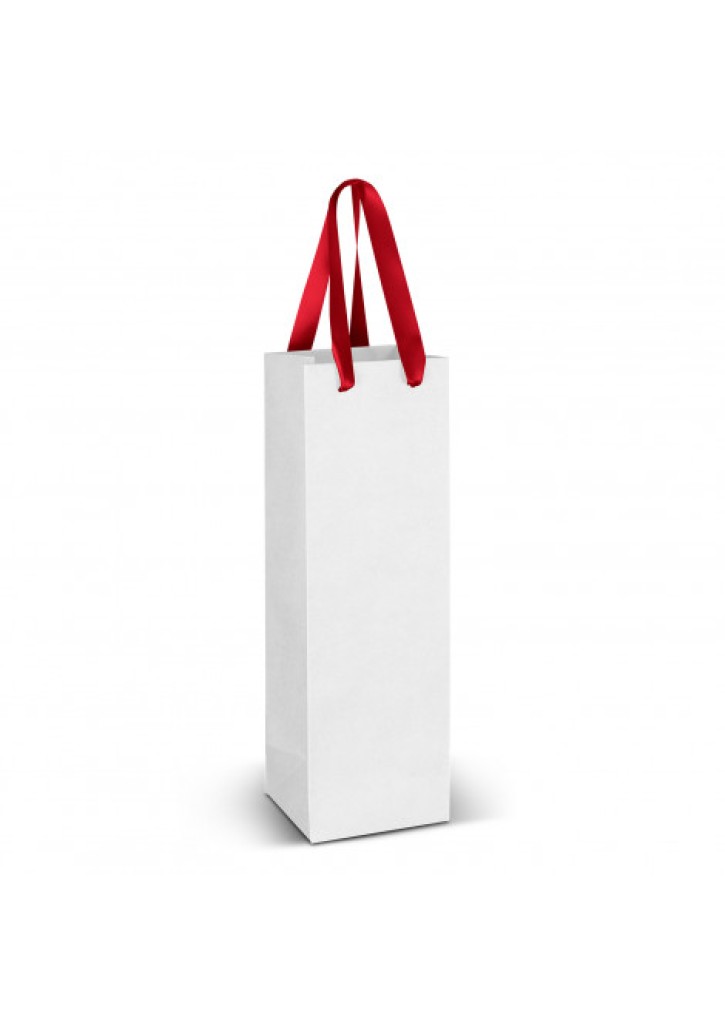 Wine Ribbon Handle Paper Bag - Full Colour