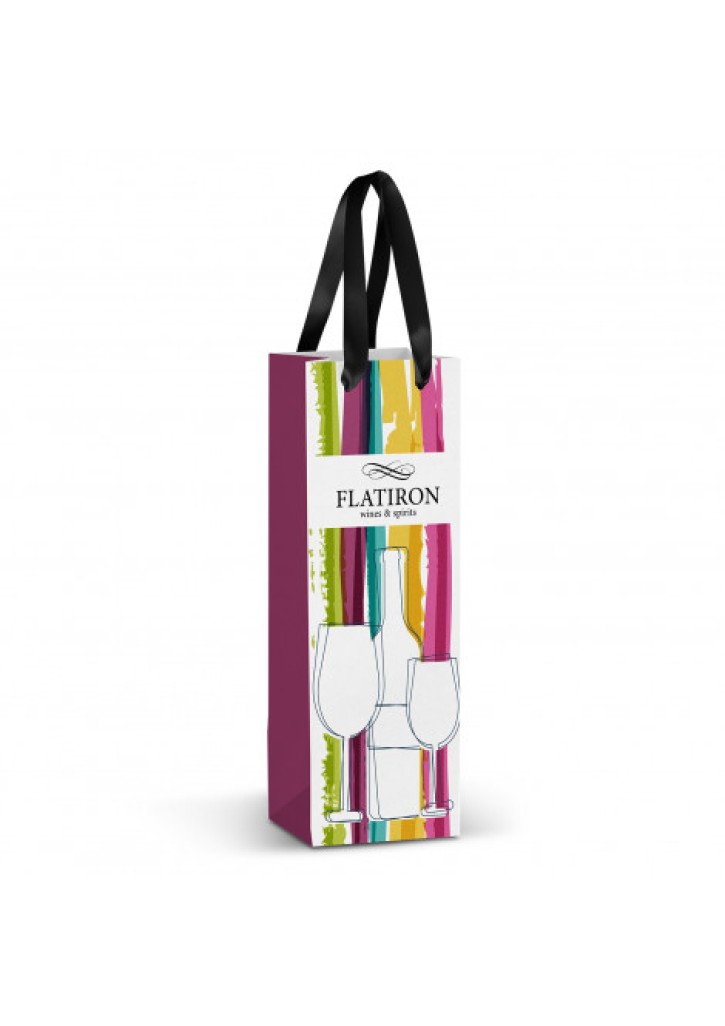 Champagne Ribbon Handle Paper Bag - Full Colour