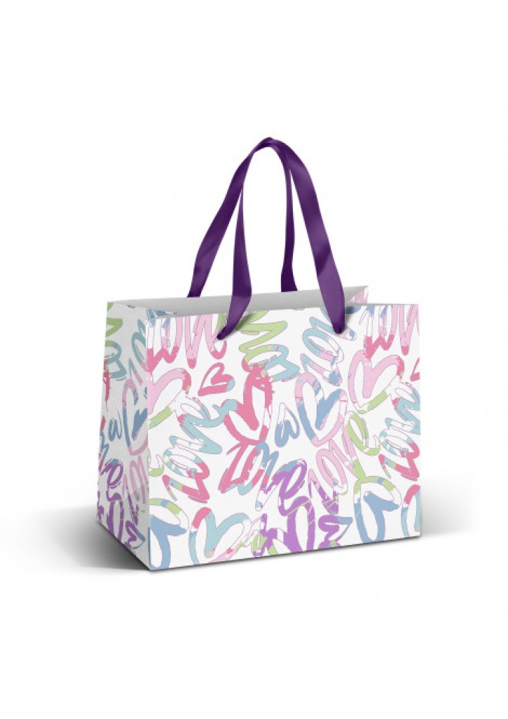 Medium Ribbon Handle Paper Bag - Full Colour