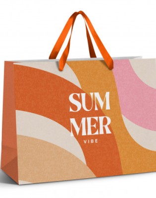 Extra Large Ribbon Handle Paper Bag - Full Colour