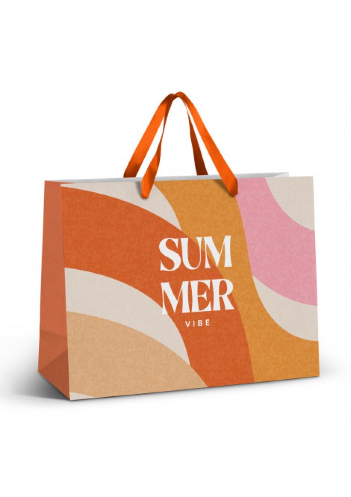 Extra Large Ribbon Handle Paper Bag - Full Colour