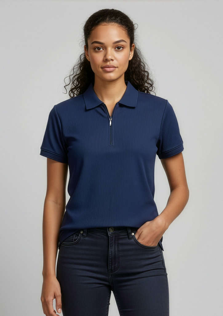 Ladies Micro Waffle Polo