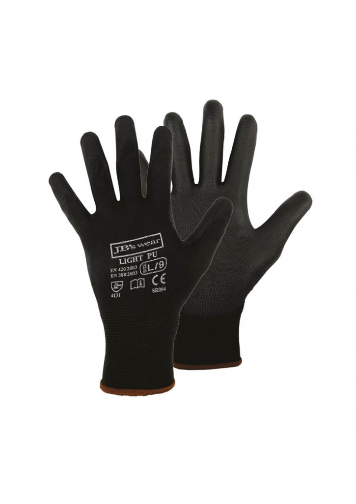 Black Light PU Breathable Glove (12 Pack) 
