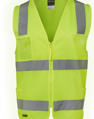 Hi Vis Yellow (D+N) Zip Safety Vest