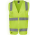 Hi Vis Yellow (D+N) Zip Safety Vest - Lime