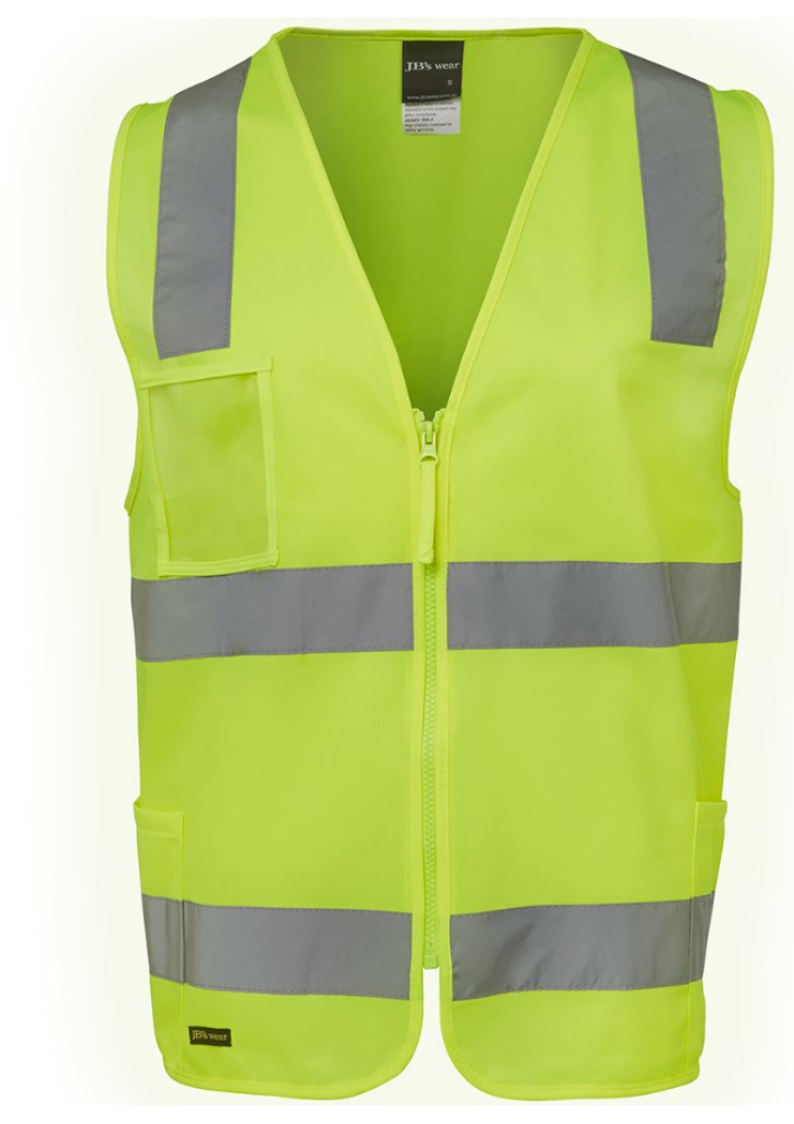 Hi Vis Yellow (D+N) Zip Safety Vest