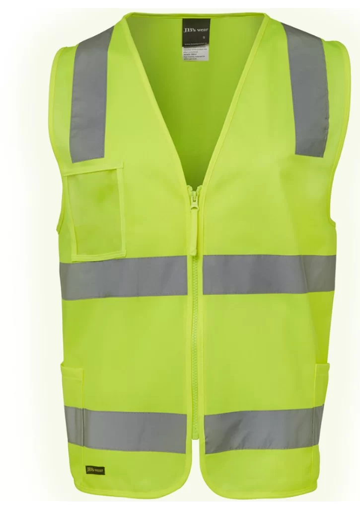Hi Vis Yellow (D+N) Zip Safety Vest