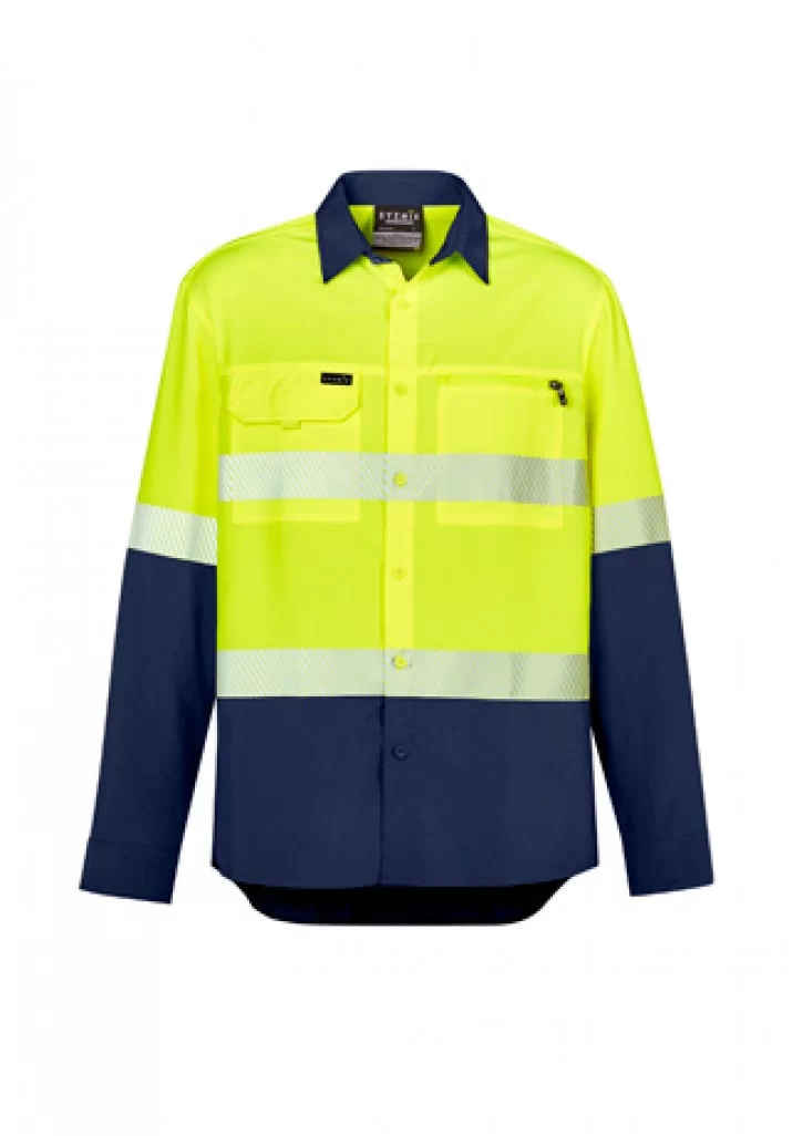 Mens Hi Vis Outdoor Segmented Tape Long Sleeve Shirt Mens Hi Vis Outdoor Segmented Tape Long Sleeve Shirt